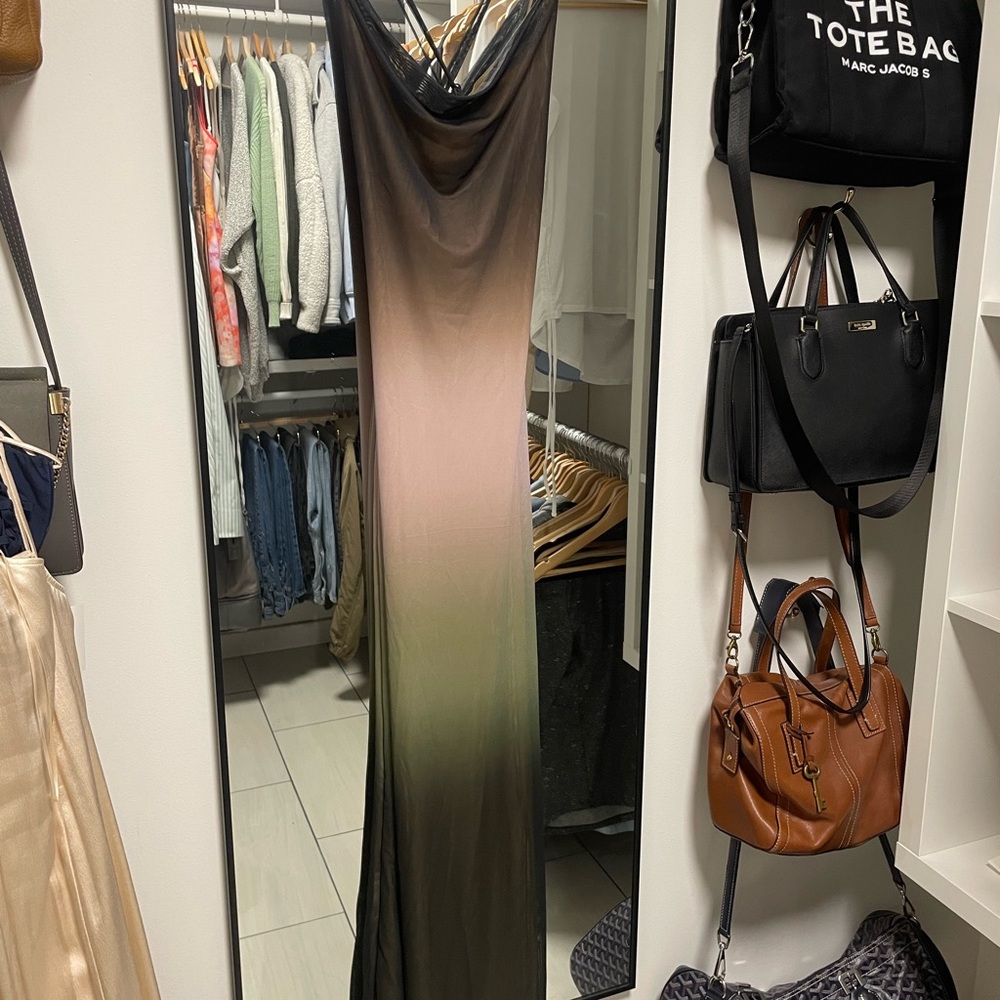 SHEIN Ombre Maxi Dress - Black, Brown, Green